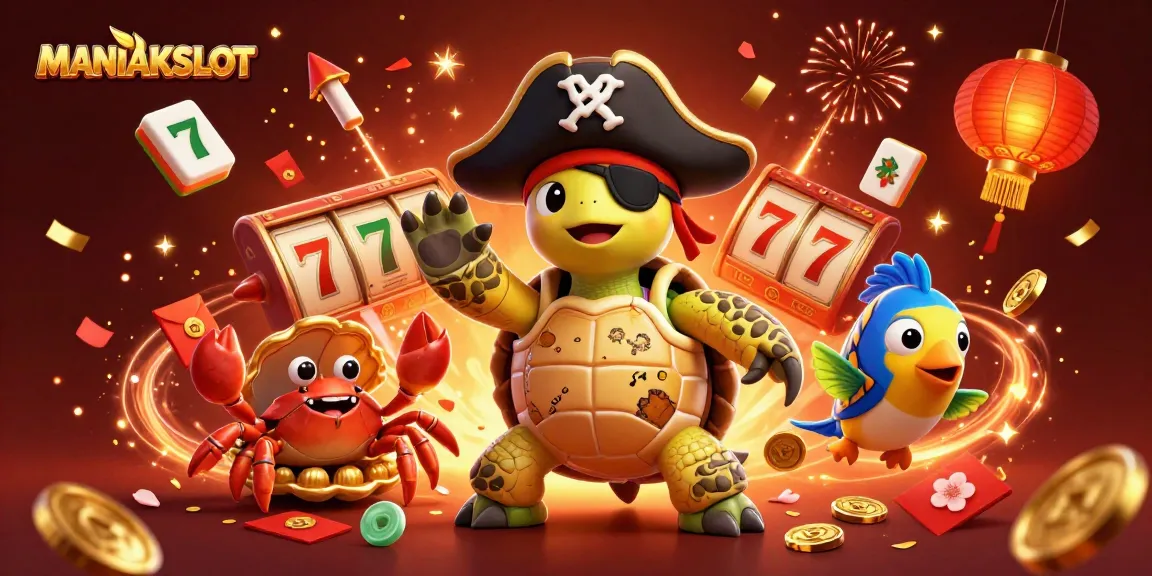 Spin the reels at MANIAKSLOT with vibrant 3D casino characters and golden treasures.