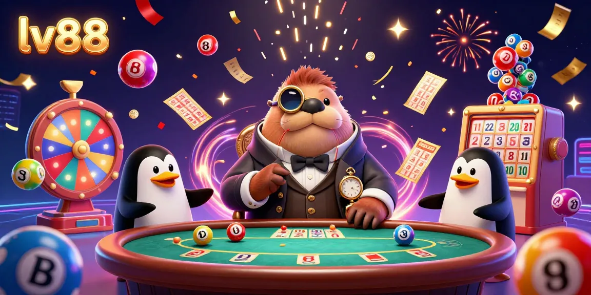 Join the underwater fun at lv88 with a walrus and friends sharing a poker game surrounded by exciting casino elements!