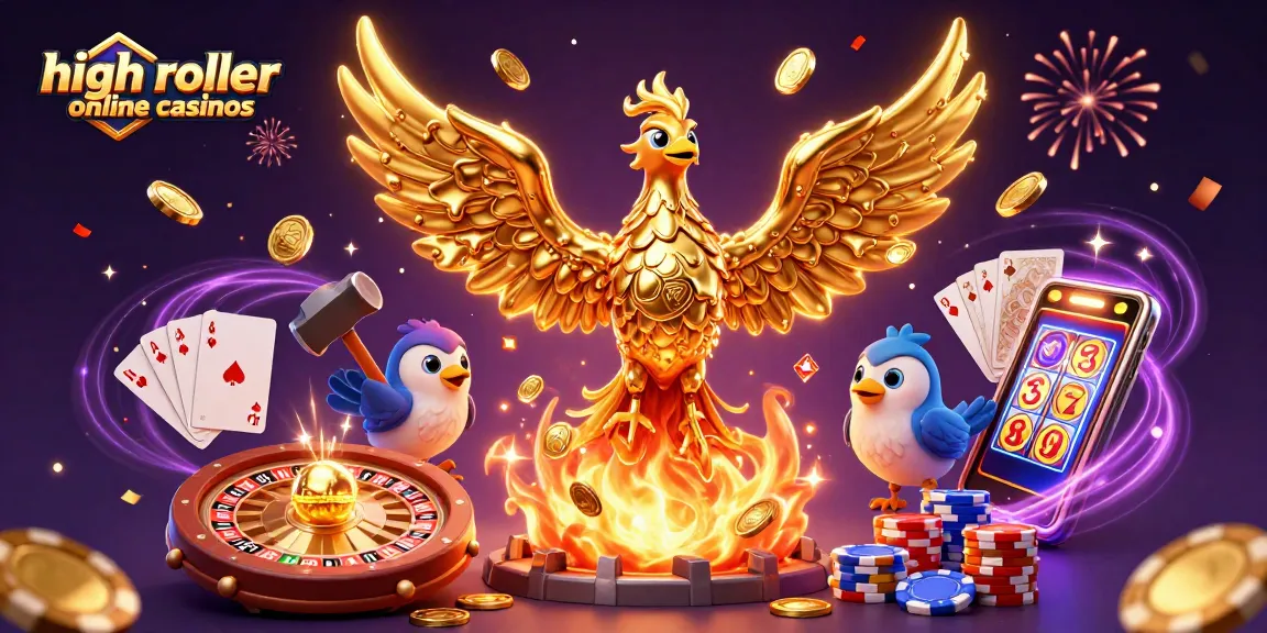 Experience the thrill of high roller online casinos with golden phoenix and casino elements bursting with excitement.