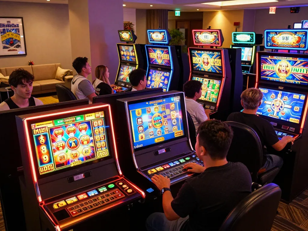 Pemain Bintangmpo merayakan kemenangan di slot online yang berwarna-warni, menampilkan kegembiraan permainan dan perjudian yang bertanggung jawab.