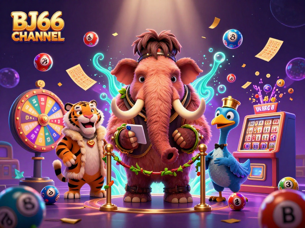 Bettors enjoy a dynamic experience at BJ66 CHANNEL with exciting lottery elements and casino characters.