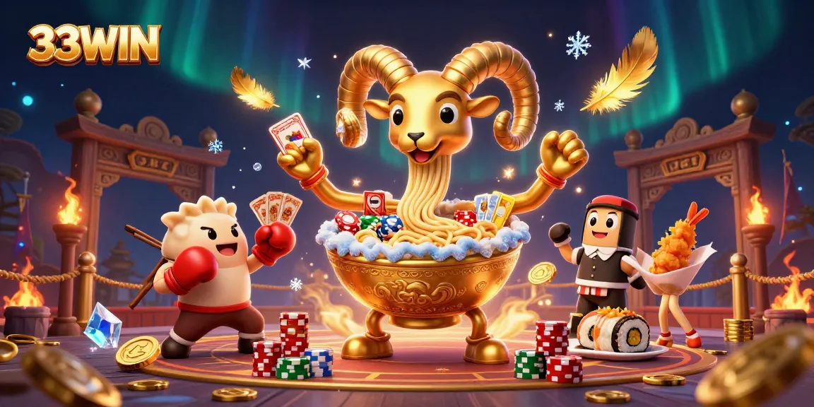 Experience thrilling gaming action at 33WIN with vibrant characters and gambling elements.