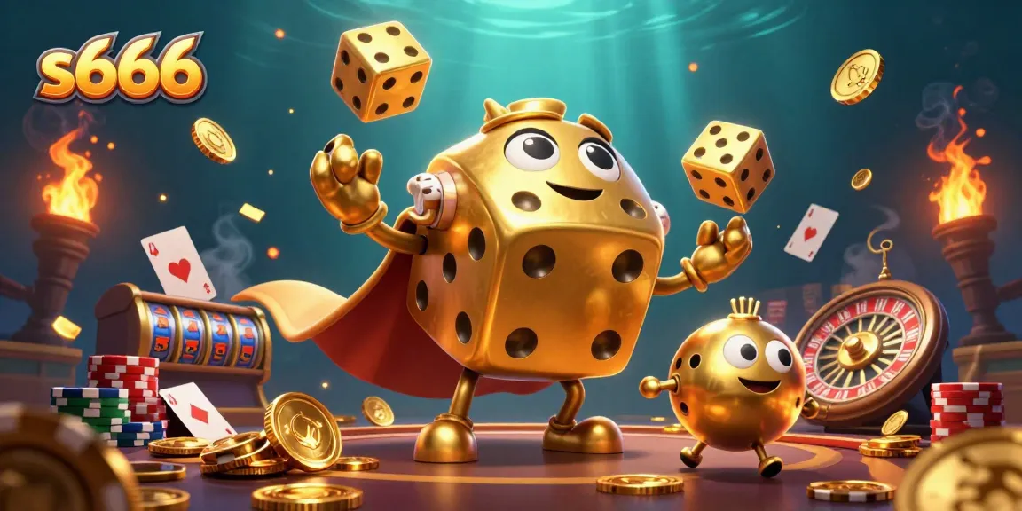 Experience thrilling gaming action with s666’s vibrant 3D casino artwork featuring golden dice and dynamic elements.