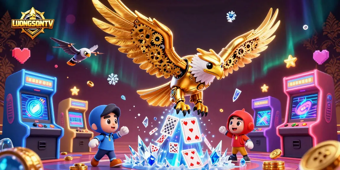 Experience thrilling gameplay with LUONGSONTV's dynamic casino scene featuring a cybernetic eagle.