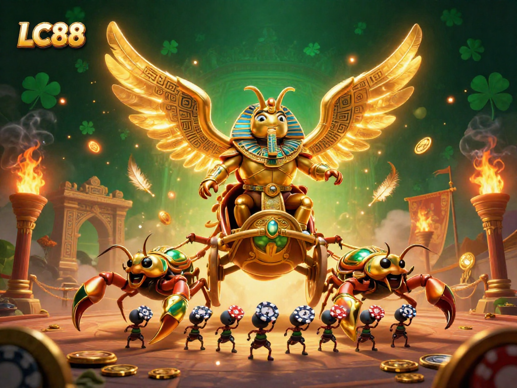 Experience thrilling gameplay at LC88 with a vibrant 3D casino scene featuring unique characters and rich elements.