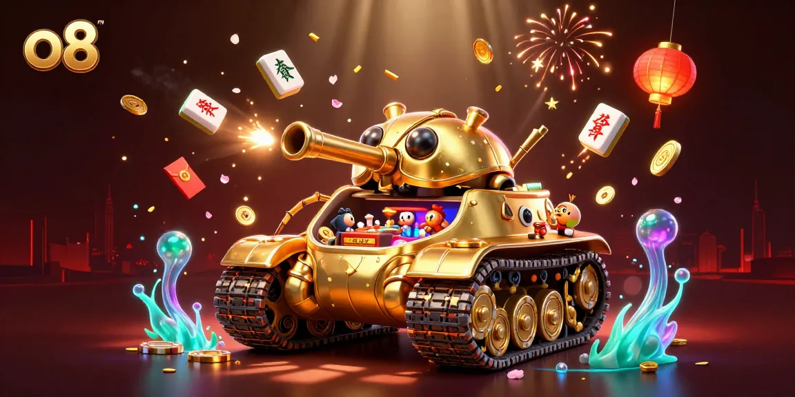 Experience O8's thrilling casino adventure with animated scenes of vibrant games and festive elements.
