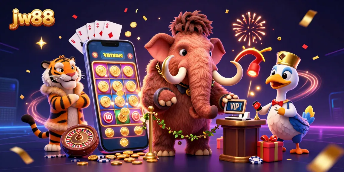 Experience the thrilling jw88 casino world with our engaging bouncer and VIP guests in an exciting gaming scene.