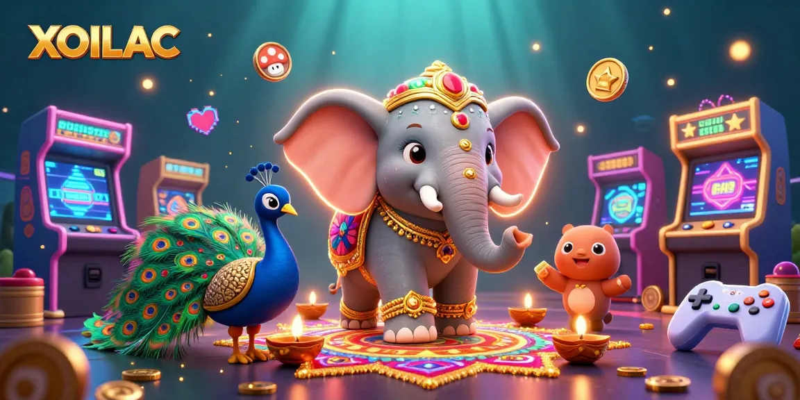 Engage in thrilling slots gaming at XOILAC with vibrant characters and dazzling casino elements.