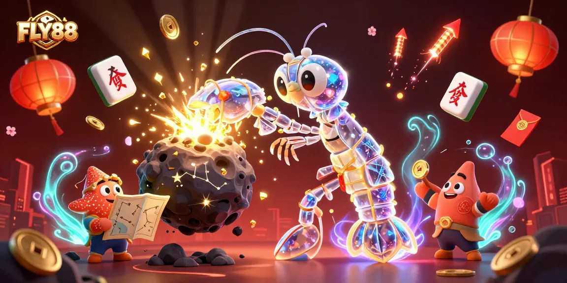 FLY88 welcomes players to an exciting gaming universe, bursting with gems and vibrant casino elements.