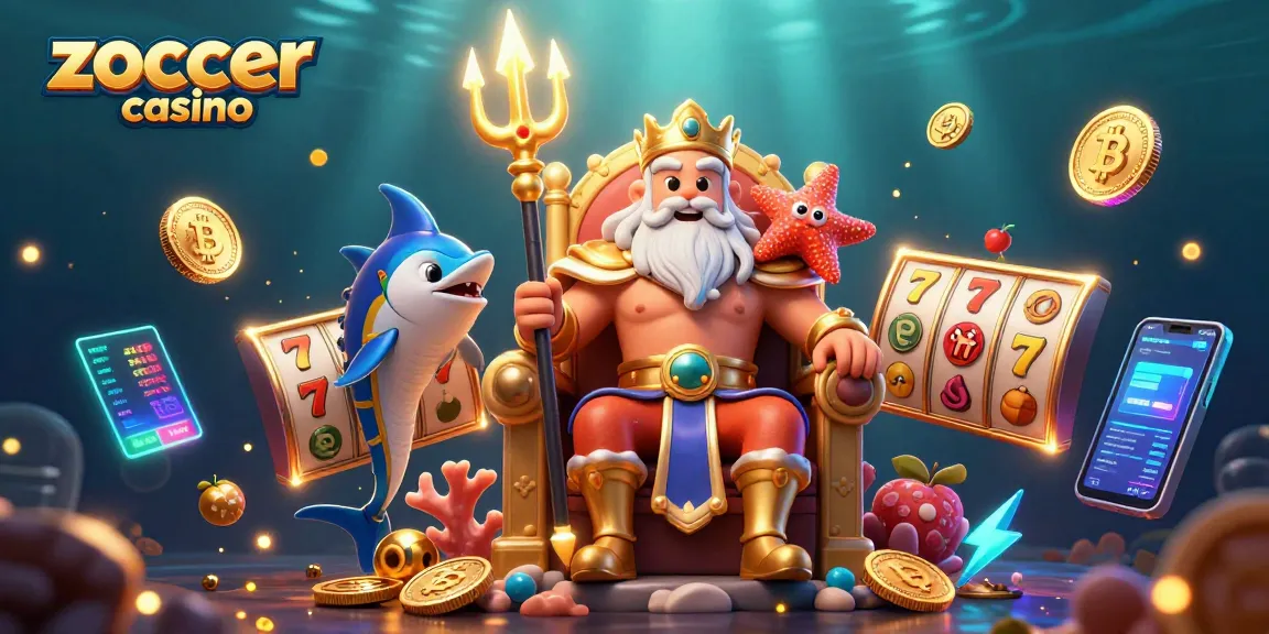 Experience the thrill of zoccer casino with vibrant characters and stunning slot games in a dynamic 3D underwater scene.