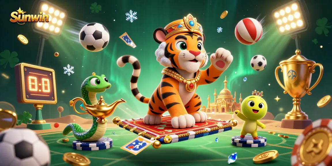 Experience the thrill of betting on Sunwin with dynamic sports elements and a captivating Arabian theme.
