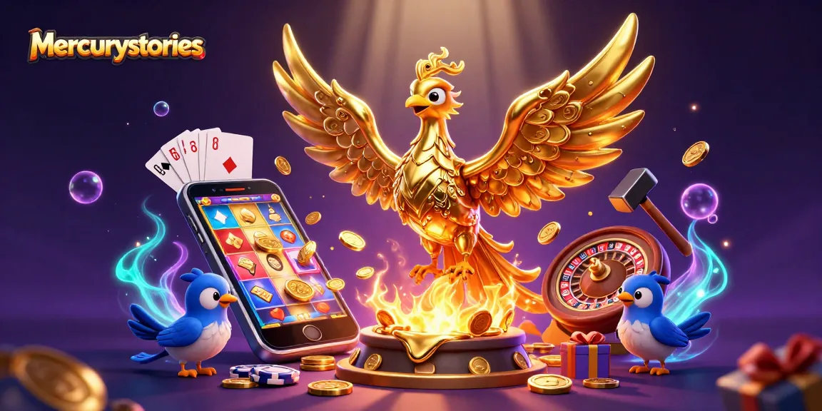mercurystories features a golden phoenix symbolizing jackpot winnings in an immersive slot game scene.