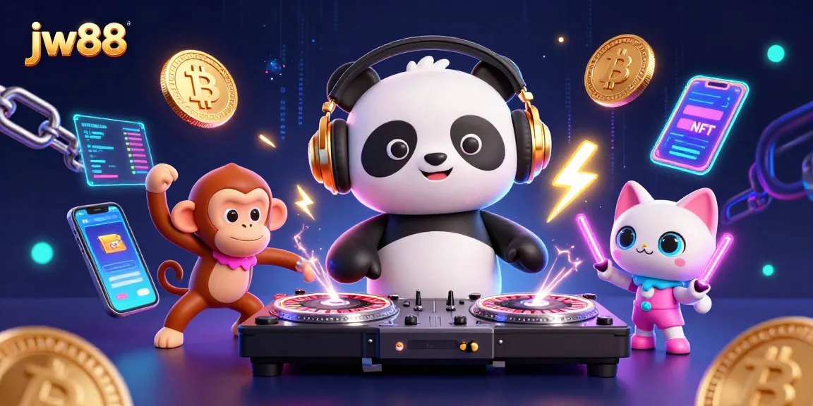 Experience exciting games at jw88 with DJ panda and friends in a vibrant casino scene.