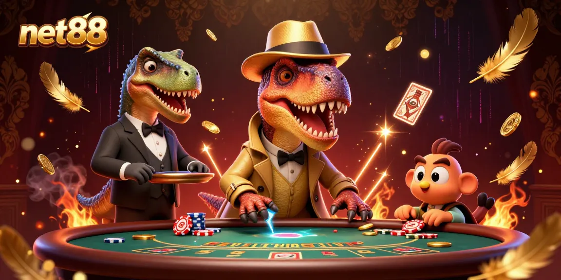 Experience thrilling blackjack action with the net88 velociraptor card counter and stegosaurus pit boss.