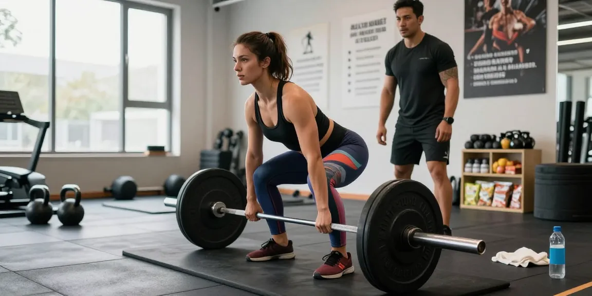 Fitness-Enthusiast hebt Gewichte im Steroidshop-Fitnessstudio und zeigt Stärke und Hingabe.