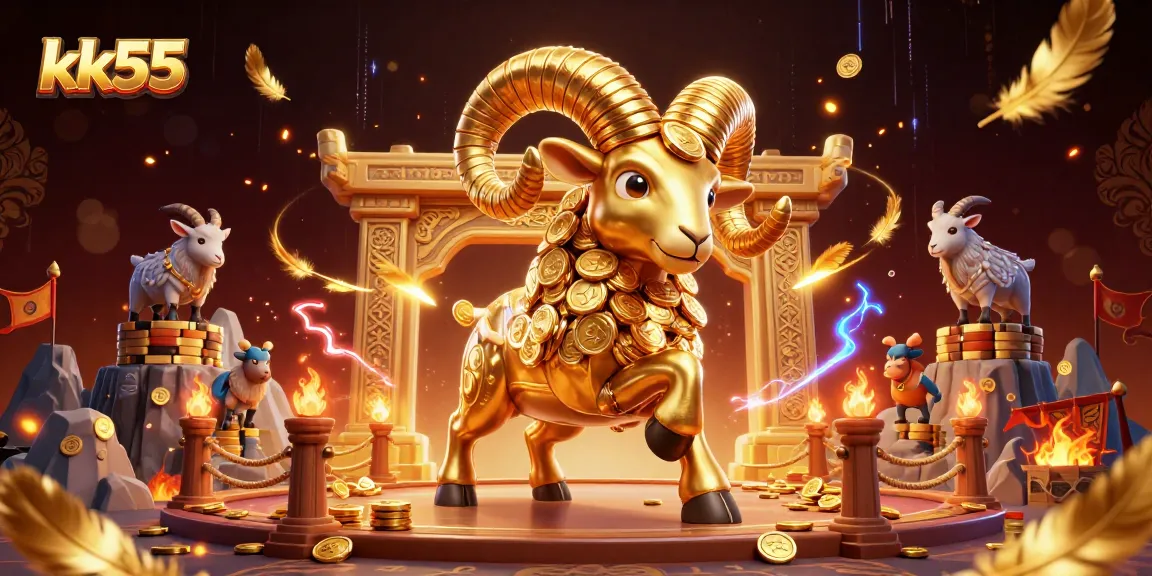 Engage with jackpot opportunities at kk55, featuring golden ram and dynamic casino elements.