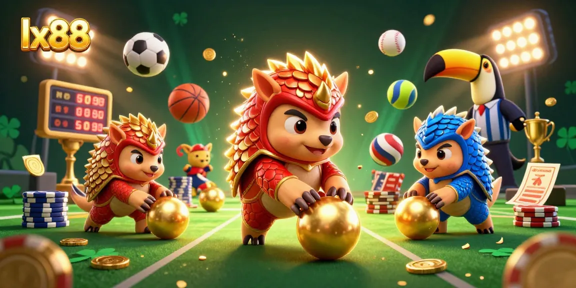 Engage in thrilling gameplay at lx88 with dynamic pangolin rivals rolling through poker chips in a vibrant casino scene.