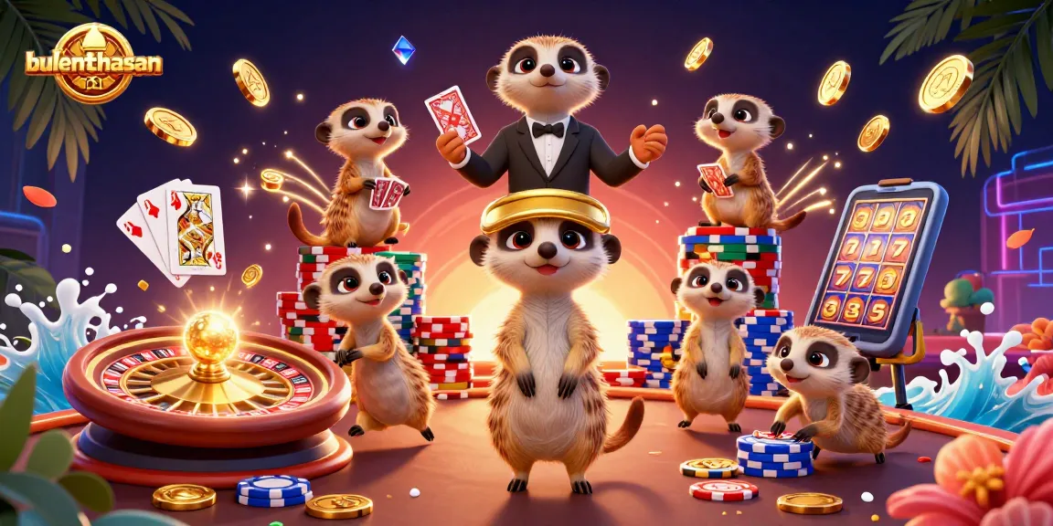 Bulenthasan showcases meerkats operating an exciting online casino environment with vibrant elements.
