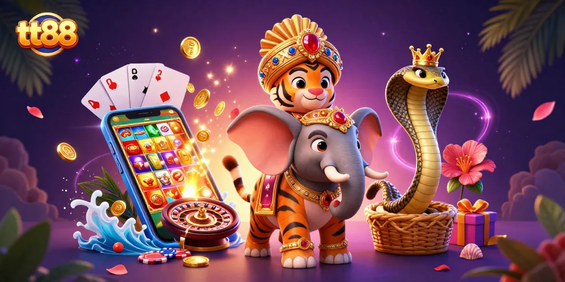 tt88 showcases vibrant 3D characters celebrating gaming excitement in a colorful casino setting