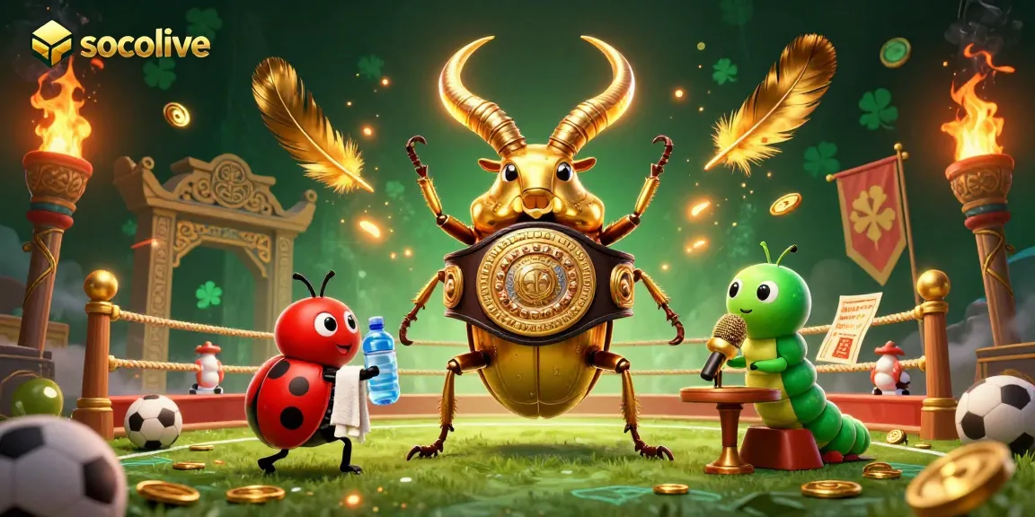 Socolive offers an exciting sports betting experience with detailed characters in a vibrant 3D illustration.