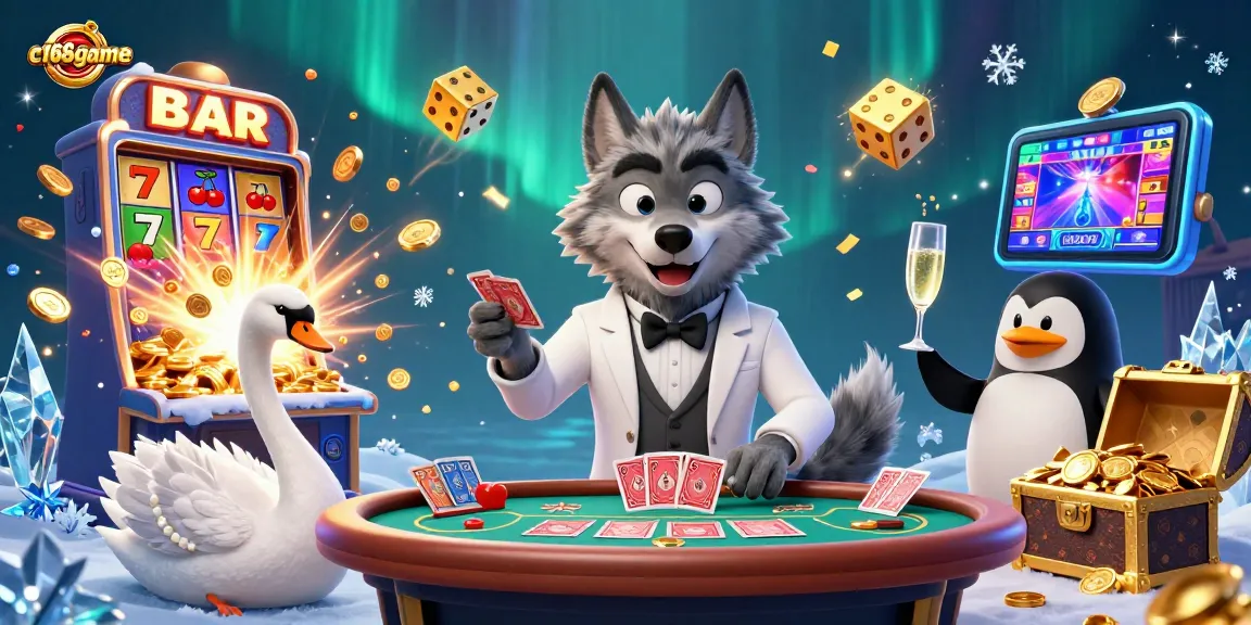 Experience thrilling gameplay at c168game with a vibrant casino scene featuring unique characters and exciting elements.
