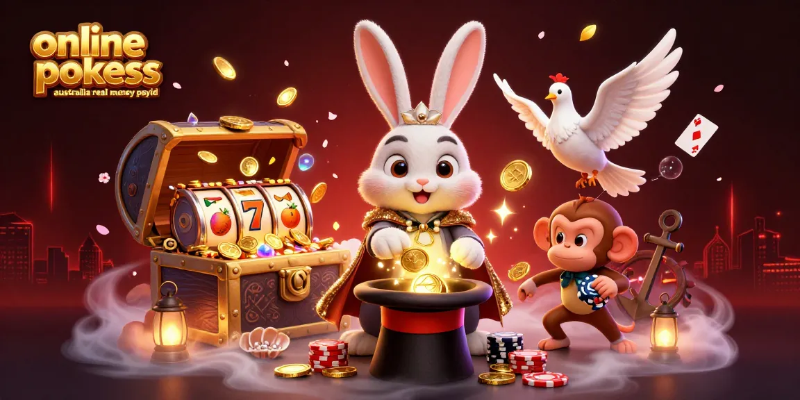 Spin and win at online pokies Australia real money PayID with fun characters and vibrant casino elements.