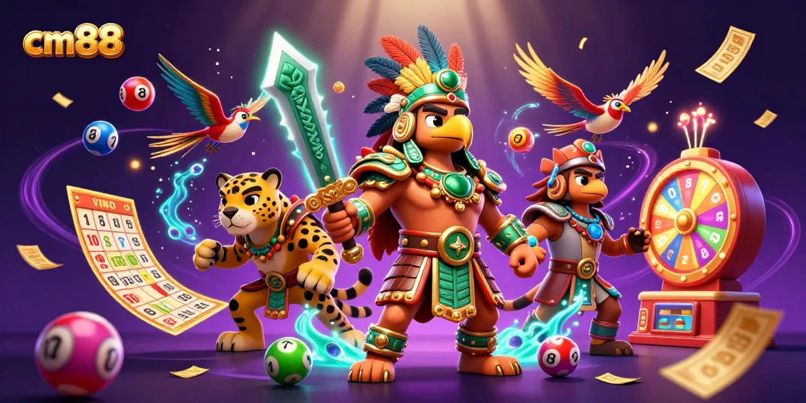 Experience thrill and excitement at cm88 with dynamic lottery elements and vibrant characters in a colorful scene