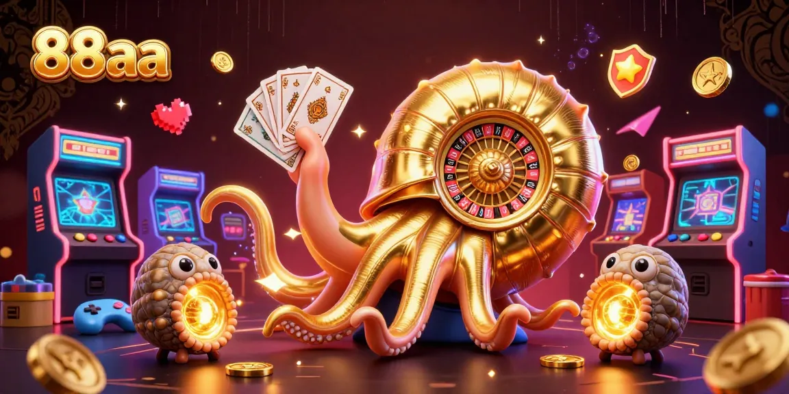 Engage in thrilling 88aa gaming with ancient nautilus and glowing companions in a vibrant casino scene.