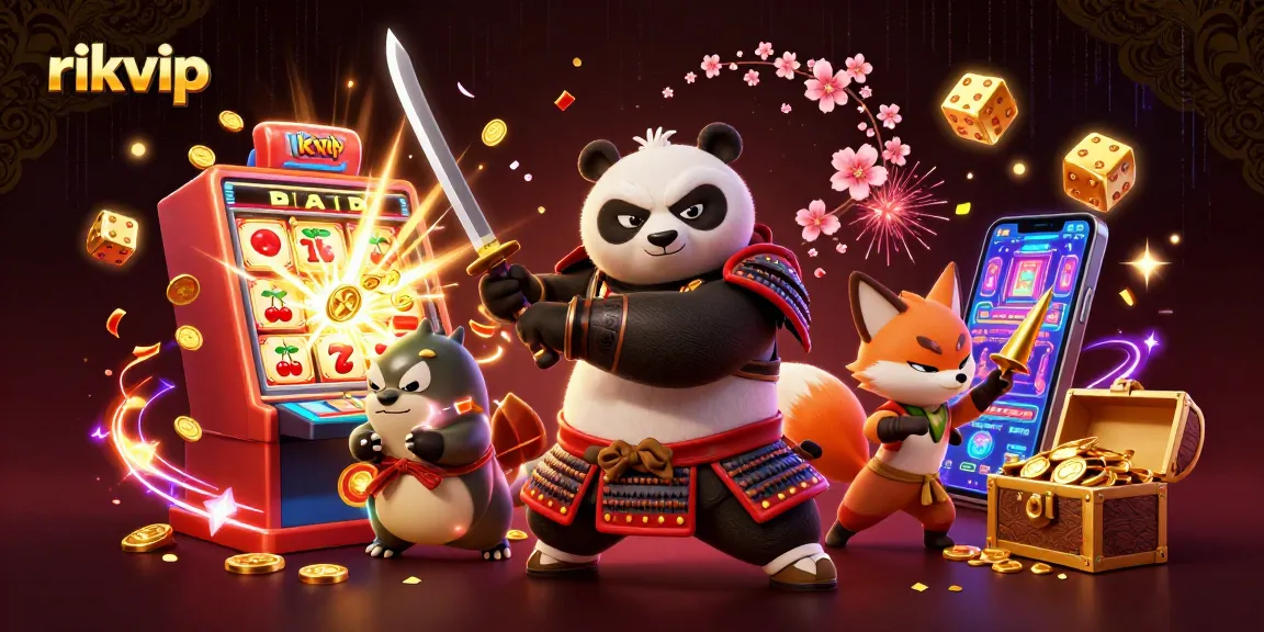 Play exciting slots and win jackpots with rikvip in a vibrant casino scene.
