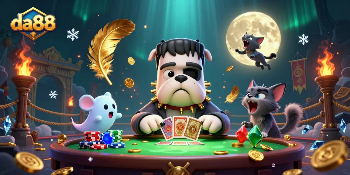 Experience the thrill with da88 at an exciting casino scene featuring colorful characters!