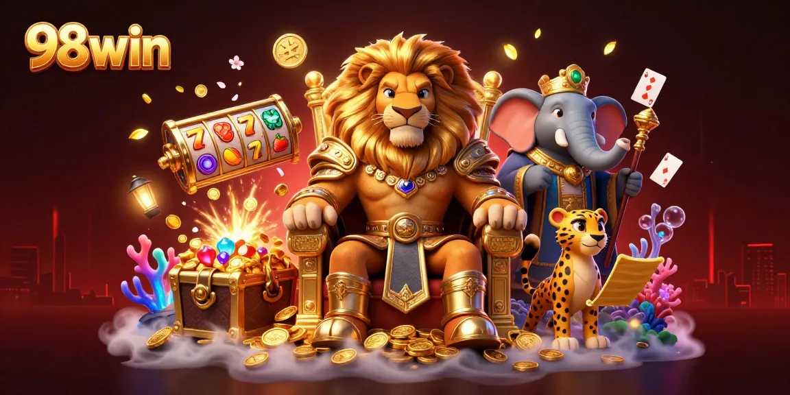 Experience the thrill of winning with 98win’s vibrant casino scene filled with dynamic characters and action.