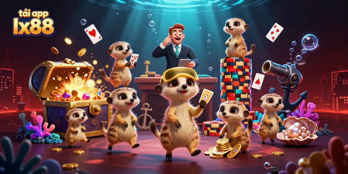 Experience breathtaking gaming fun with tải app lx88 featuring meerkats in a vibrant casino.
