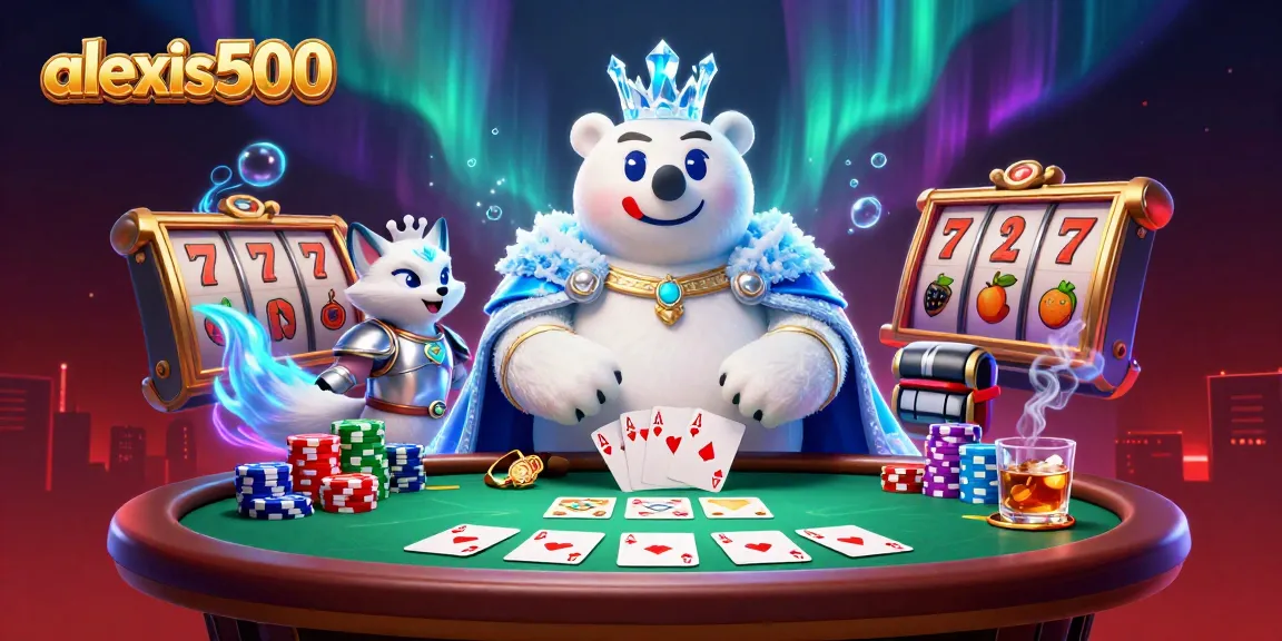 Experience the thrill of winning at alexis500's casino with a vibrant 3D scene of fun and excitement.