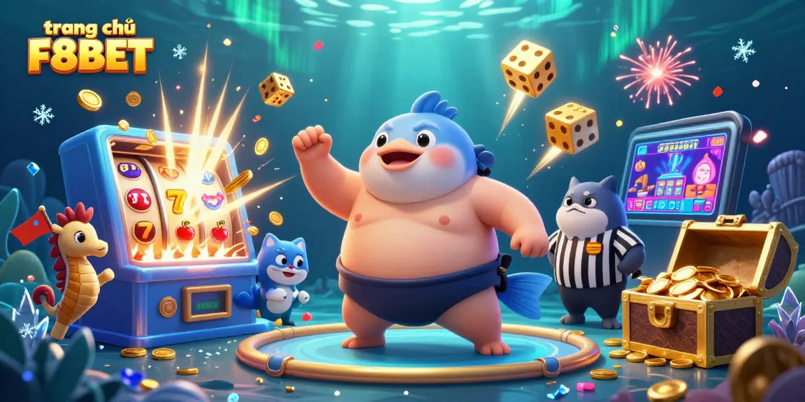 Win big on the trang chủ F8BET with a colorful underwater casino spectacle featuring a fugu and catfish.