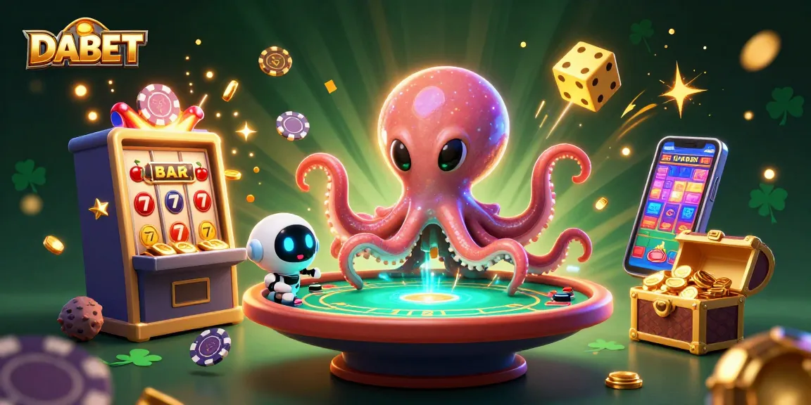 DABET welcomes players to an exciting intergalactic poker experience with an alien and robot amidst a jackpot explosion.