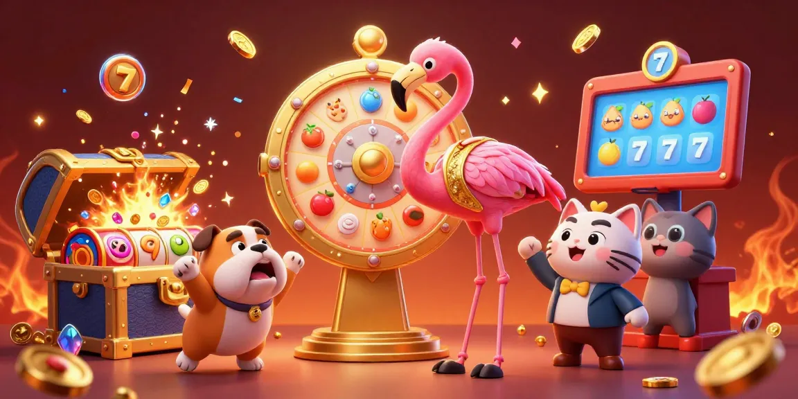 Xo88 showcases a vibrant 3D scene with a flamingo host, bulldog contestant, and rewards galore.