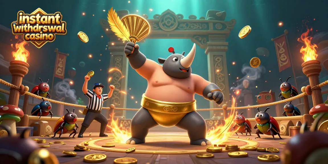 Experience the excitement of an instant withdrawal casino with dynamic scenes of action and vibrant symbols.