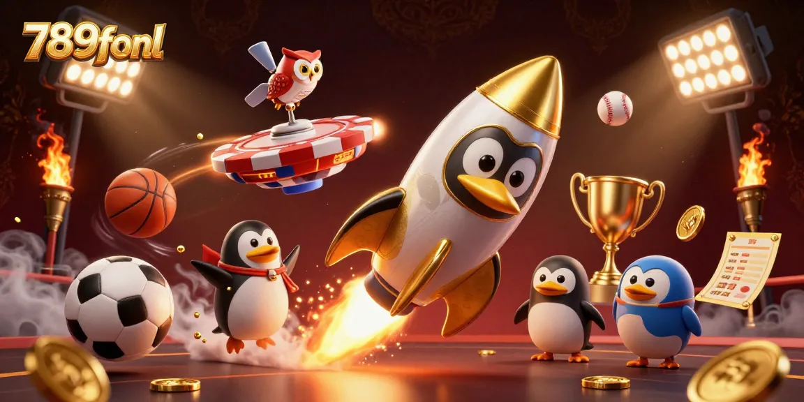 Experience dynamic gaming thrills with 789fonl in this vibrant 3D casino illustration.