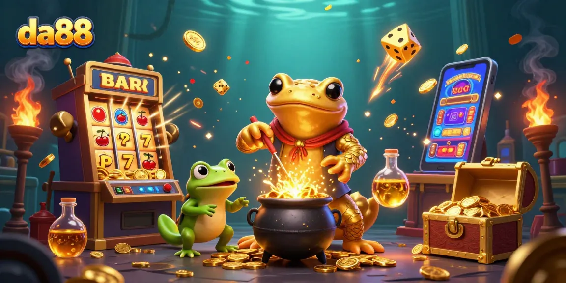 Experience the thrill of winning at da88 with a vibrant and dynamic casino scene featuring golden creatures and rich rewards.